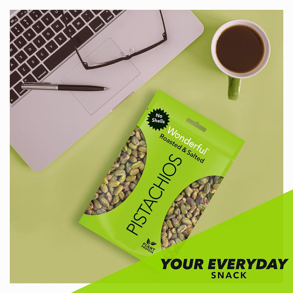 Wonderful Pistachios No Shells, Roasted & Salted Nuts, 6 Ounce Resealable Bag