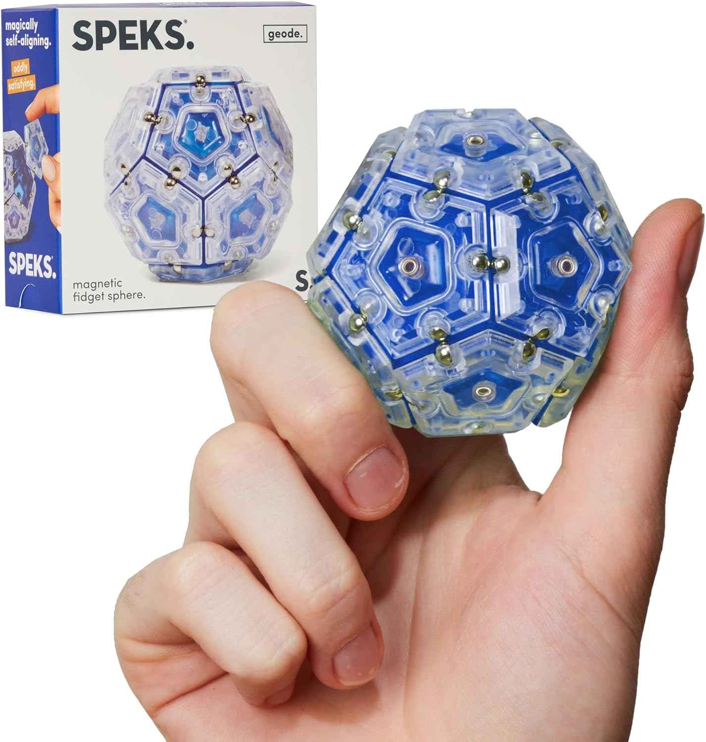 Speks Geode Magnetic Fidget Toy | Sensory Desk Toy for Adults & Teens 14+ | Stress Relief Gift | Sphere, Cool