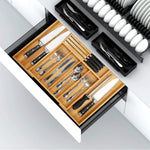 Bamboo Silverware Drawer Organizer Kitchen Utensil Storage