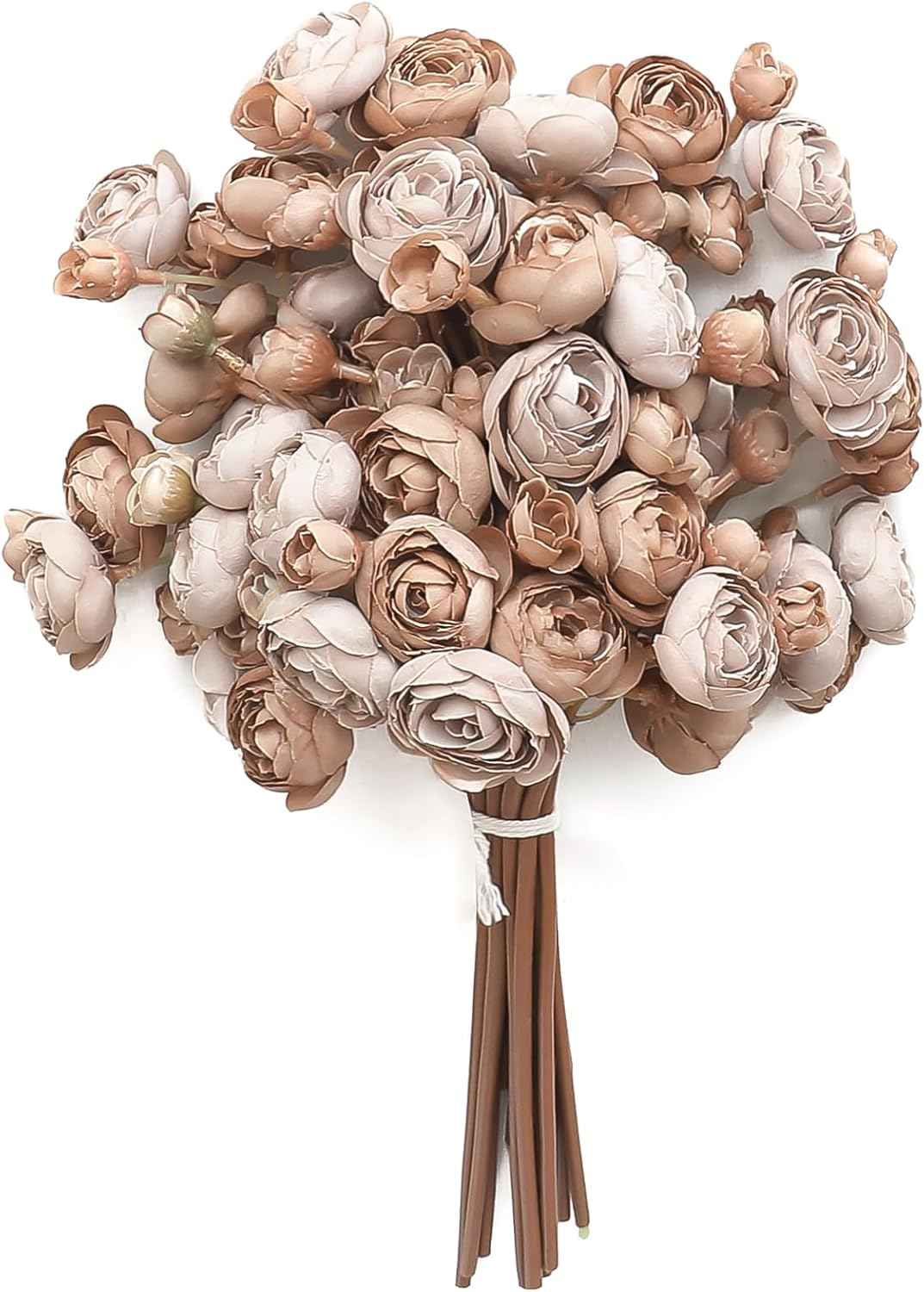 Floroom Ranunculus Artificial Flowers 18 Pcs Dusty Rose Faux Silk Mini Ranunculus Bulk Fake Wedding Filler Flowers for DIY Bouquets, Centerpieces, Bridal Shower Decorations & Arrangements