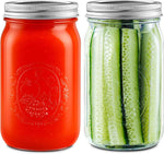 Miuyhji Wide Mouth Mason Jars 16 oz with Lids [6 Pack], Canning Jars with Metal Airtight Lids and Bands, 16 oz Glass Jars for Fermenting, Pickling, Freezing, Preserving, Meal Prep, Jar Décor