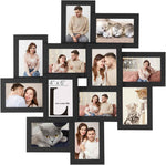 SONGMICS 4x6 Collage Picture Frames, 12-Pack Photo Collage Frame for Wall Decor, Glass Front, Assembly Required, Christmas Gift, Rustic Brown URPF022X01