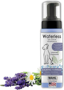 Wahl USA Pet Friendly Waterless No Rinse Shampoo for Animals – Lavender & Chamomile Scented - Cleaning, Conditioning, Detangling, & Moisturizing Shampoo for Dogs – 7.1 Oz - Model 820014A