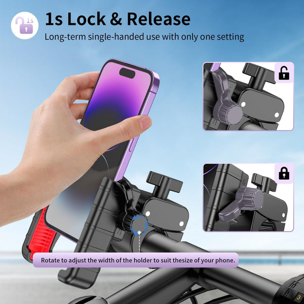 Motorcycle phone mount holder for electric scooter and dirt bike