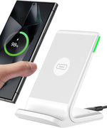 INIU Wireless Charger, 15W Fast Qi Certified Wireless Charging Station with Sleep-Friendly Adaptive Light Compatible with iPhone 16 15 14 13 Pro XS 8 Plus Samsung Galaxy S25 S24 S23 Note 20 Google etc - Rayz Mart