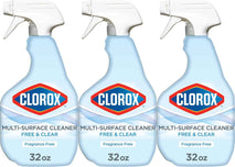 Clorox Free & Clear Multi Surface Cleaner, Spray Bottle, Fragrance Free, 32 Fluid Ounces, Pack of 3
