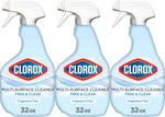 Clorox Free & Clear Multi-Surface Cleaner, Fragrance-Free, 32 Fluid Ounces, Pack of 3