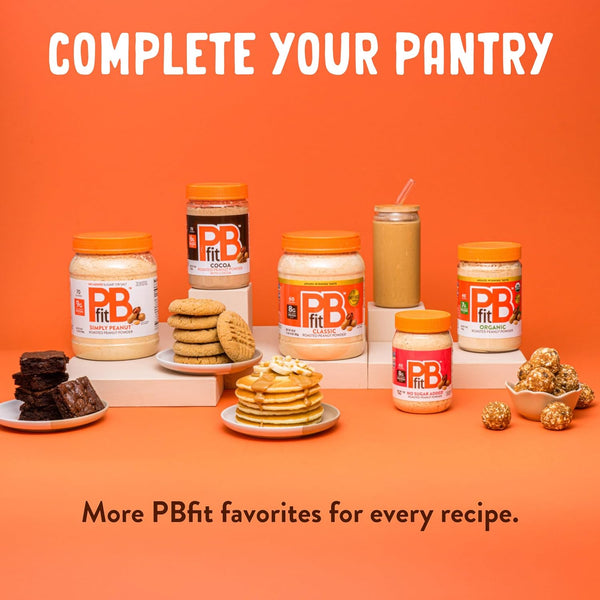 PBfit 30 Ounce Classic Peanut Butter Powder, 8g protein, gluten-free, 87% less fat, low calorie, non-GMO, dairy-free, soy-free, kosher, real roasted peanuts