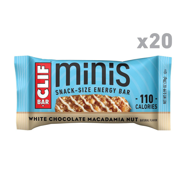 CLIF BAR Minis, White Chocolate Macadamia Nut Flavor, 20 Pack, 0.99 oz each