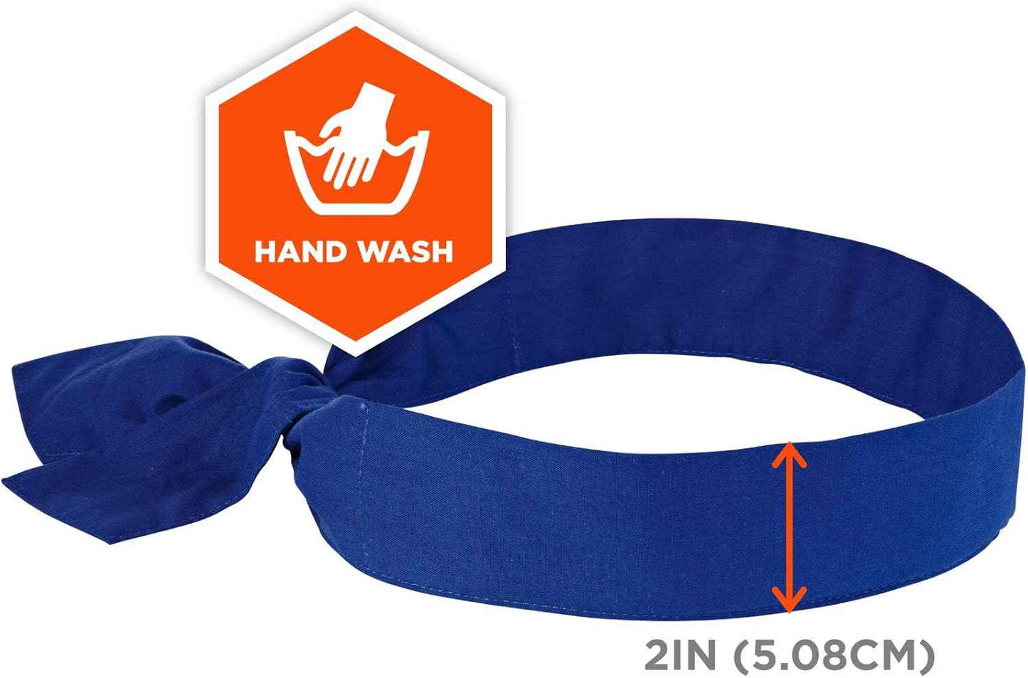 Ergodyne Chill Its 6700 Cooling Bandana, Evaporative Polymer Crystals for Cooling Relief, Tie for Adjustable Fit, Blue