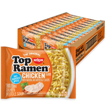 Nissin Top Ramen Chicken Noodle Soup, 3 Ounce, 24 Packets, No Added MSG