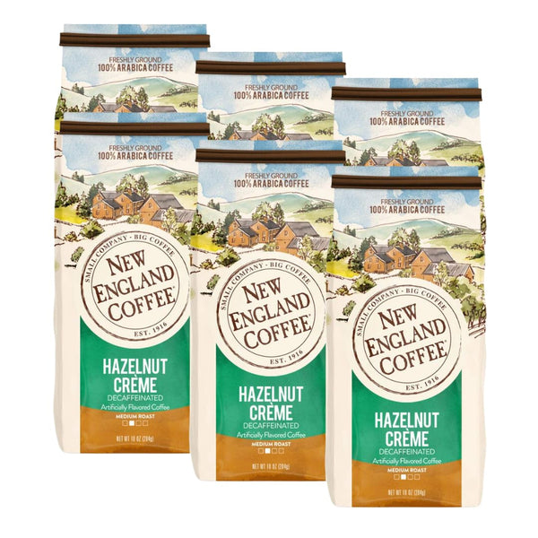 New England Coffee Decaffeinated Breakfast Blend Medium Roast Ground Coffee, 10oz Bag, 100% Arabica, Gluten Free, Kosher, Small Batch Roasted