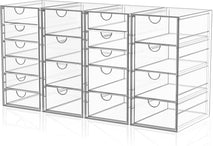 Acrylic Makeup Organizer with 19 Drawers for Bathroom Vanity Desk