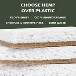 Isshah Plant-Based Kitchen Sponges - FSC Certified and PETA Approved, Natural, Eco-Friendly, Biodegradable Sisal Hemp Sponges for Dishes, Cleaning Sponge for Kitchen, Bathroom, Household - 12 Count