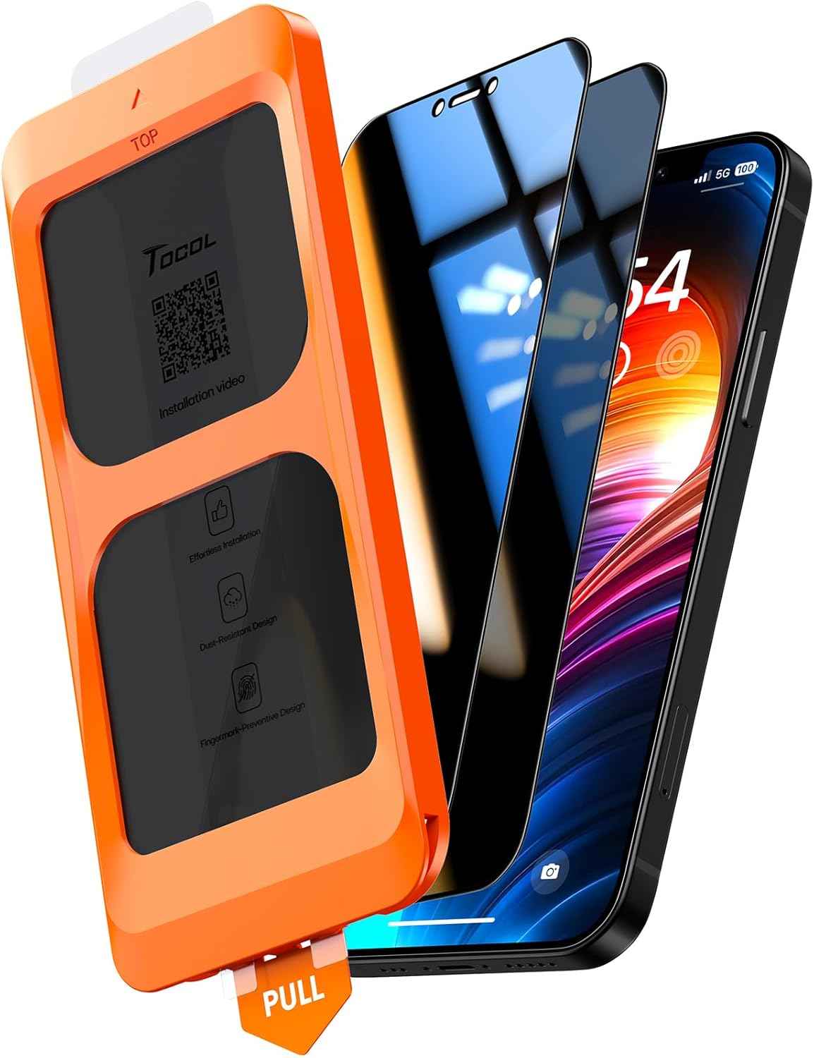 TOCOL for iPhone 17 Screen Protector 6.3 inch 9H Hardness Military Grade Shatterproof HD Tempered Glass for Full Coverage Protection 2 Pack