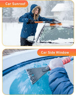 EcoNour 27" Aluminum Ice Scrapers for Car Windshield with Ergonomic Foam Grip Orange