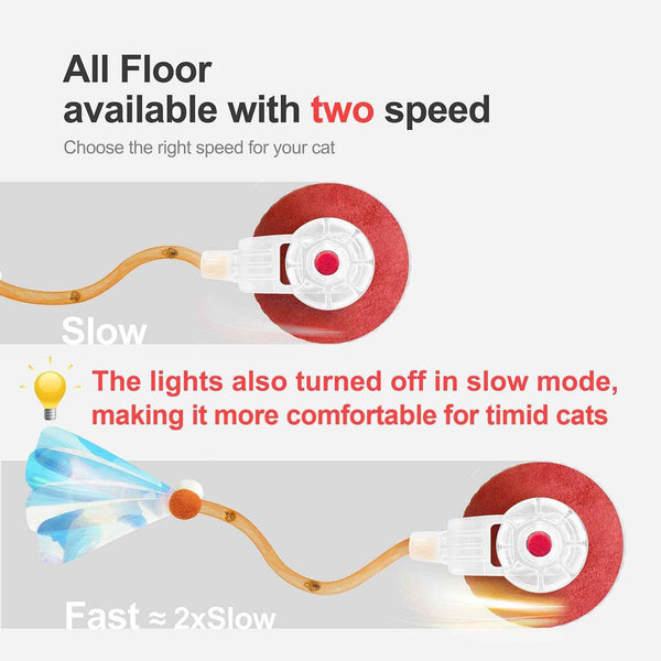 Interactive Cat Toy Orange 3rd Gen Agile Moving Ball with Elastic Tail for Indoor Cats