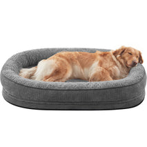 joejoy orthopedic dog bed large xl egg-crate memory foam pet couch bed bolster grey
