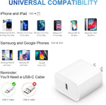 Fast Charging 20W PD USB C Wall Charger with 6FT Cable for iPhone and iPad