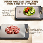 Kitchen cutting board with 304 stainless steel and wheat straw PP design
