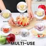 4.72 Inch Extra Large Apple Slicer with 12 Blades - Professional Heavy Duty Apple Cutter -304 Stainless Steel Apple Corer Tool - Sharp Apple Slicer and Corer - Easy to Use - Dishwasher Safe