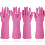 Mamison 2 Pairs Reusable Waterproof Household Dishwashing Cleaning Rubber Gloves, Non-Slip Kitchen Glove (Pink, Medium (Pack of 2))