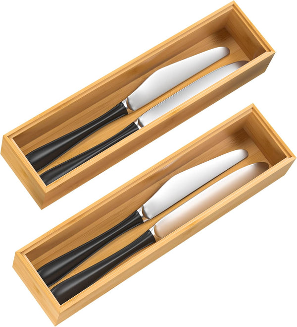 Bamboo drawer organizer for kitchen storage and organization