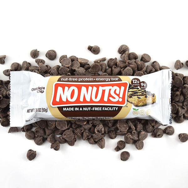 No Nuts! Chocolate Chip Protein Bars, 100% Nut-Free, Vegan, Gluten-Free, Non-GMO, Organic, Kosher, 12 Count