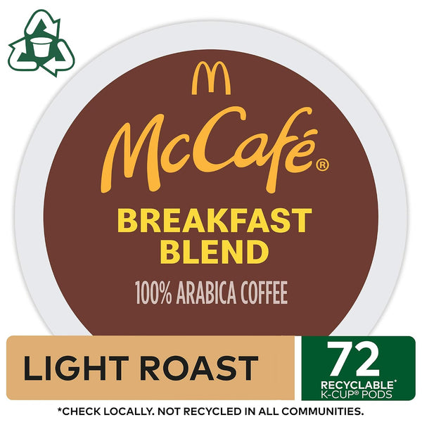McCafe Breakfast Blend Single Serve Coffee Keurig K-Cup Pods 72 Count