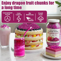 Freeze Dried Dragon Fruit Pieces, 7oz, 100% Natural, Gluten-Free, Vegan