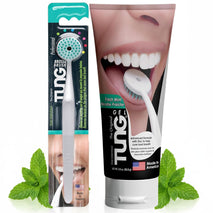 Tung Tongue Cleaning Kit, Tung Brush and Gel, Bad Breath Odor Eliminator, Halitosis Defense, USA Made (Set of 1)