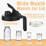 Mason Jar Pour Spout Lid for Wide Mouth Mason Jars with Airtight Handle