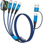 Multi Charging Cable for iPhone Watch Charger with Dual Type-C Ports