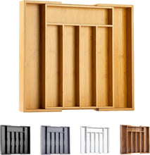 Bamboo Silverware Organizer for Kitchen or Bedroom Utensil Holder