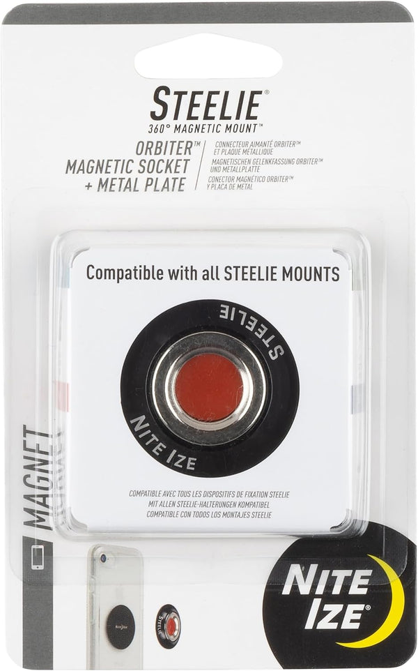 Nite Ize Steelie Magnetic Phone Socket - Strong Dashboard Mount Phone Socket for a Secure Hold - Smooth Glide - Adjustable Viewing - Works with Steelie Mounts