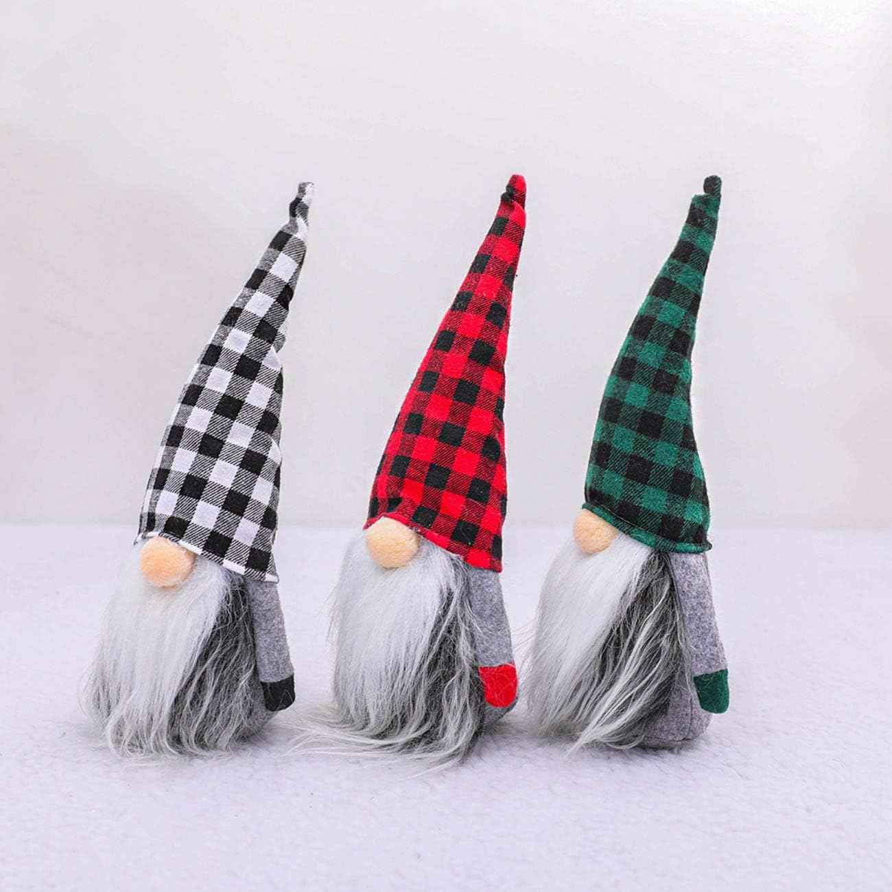Gnomes Christmas Decorations 3PC Handmade Santa Scandinavian Tomte Plush Gnom, Home Tabletop Ornaments Christmas Gnome Decor for Adults.