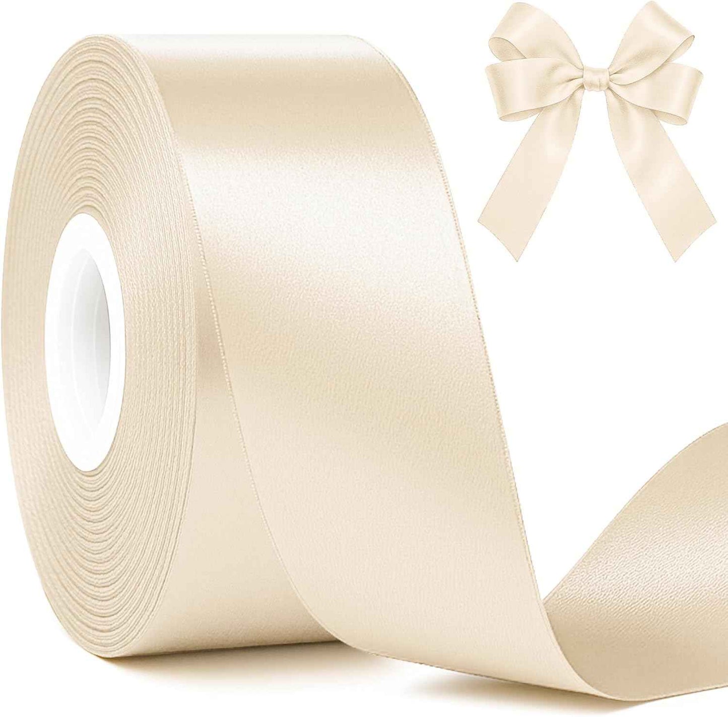 Fullive Red Ribbon 1 1/2 Inch, 30 Yards Red Ribbon for Gift Wrapping, Polyester Satin Christmas Ribbon for Wedding Xmas Tree Valentines Day Decorations DIY Bows Wrapping Bouquet Floral Arrangements