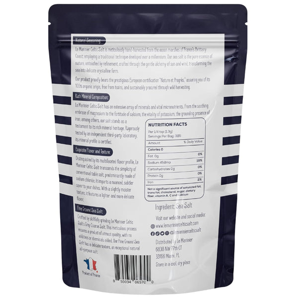 le marinier celtic salt fine ground, 1.1lb mineral rich organic french sea salt, 100% natural and unrefined