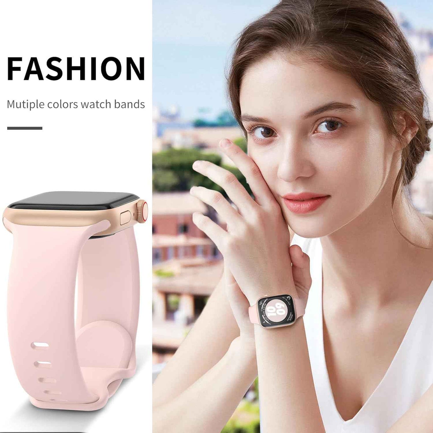 6 Pack Sport Bands Compatible with Apple Watch Band 38mm 40mm 41mm 42mm 44mm 45mm 49mm 46mm,Silicone Waterproof Strap for iWatch Apple Watch Series 11 10 9 Ultra 8 7 6 5 4 3 2 1 SE Women Men