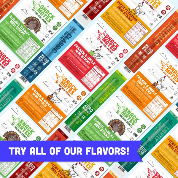 New Primal Snack Mates Chicken & Maple Sticks, Gluten Free, Low Sugar, High Protein Snacks for Kids