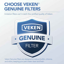 Veken Cat Water Fountain Filters, 8 Pack Replacement Filters & 8 Pack Replacement Pre-Filter Sponges Set for 50oz, 84oz, 95oz or 108oz Automatic Pet Fountain Dog Water Dispenser