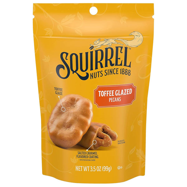 Squirrel Brand Sweet Brown Butter Cashews 3.5 oz Resealable Gluten Free Gourmet Nuts Snack
