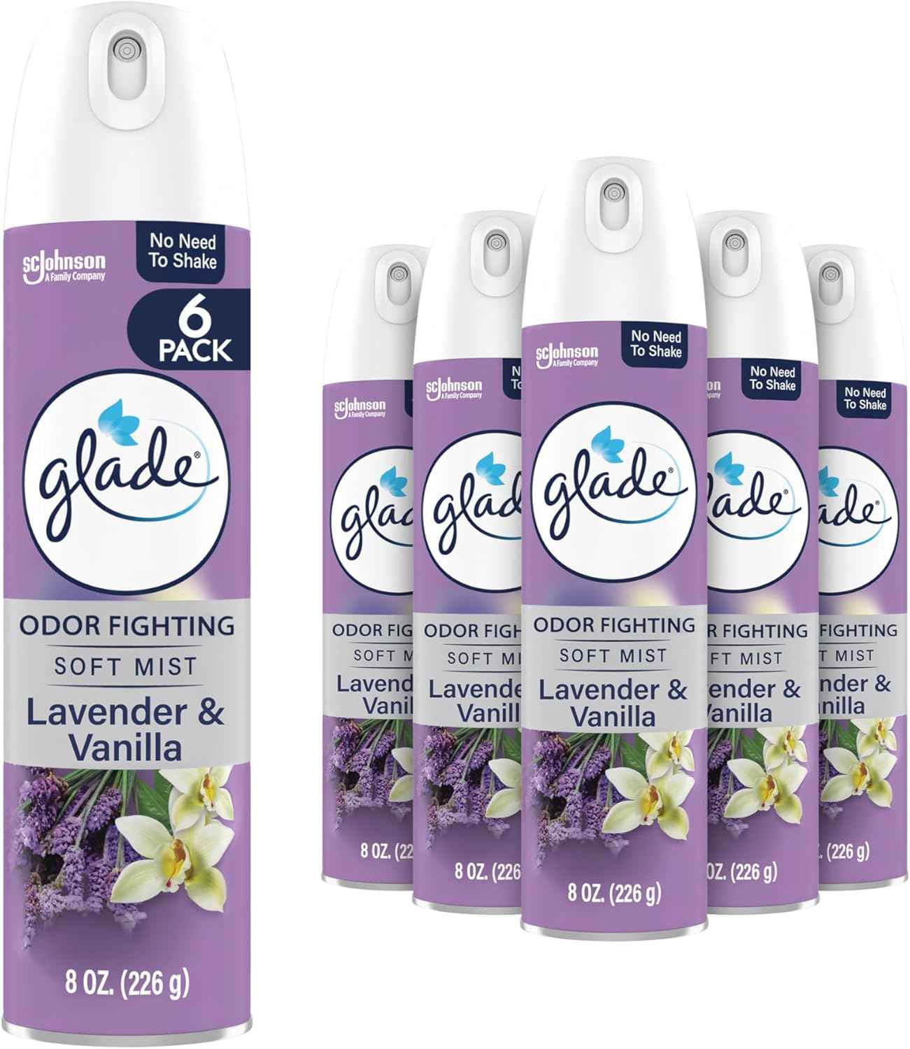 Glade Air Freshener Room Spray, Clean Linen Scent, Odor Fighting to Deliver Long Lasting Freshness, 8 Oz, 6 Count