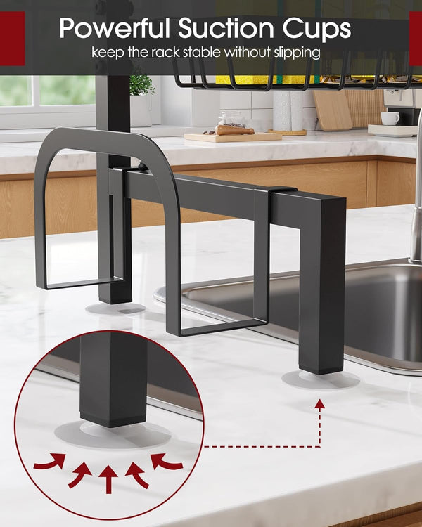Sakugi Over The Sink Dish Drying Rack with Adjustable 2 Tier Capacity