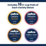 Lavazza Coffee Variety Pack, 64 Count, Keurig Single-Serve K-Cup Pods