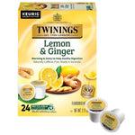 Twinings Lemon and Ginger Herbal Tea K-Cup Pods for Keurig, 24 Count