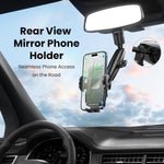 Phone Holders for Your Car, Rear View Mirror Phone Holder, 360° Rotating Car Phone Holder Mount Compatible with All 4"-7" iPhone and Android Cell Phones