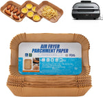 Air Fryer Disposable Paper Liner, 100PCS Food Grade Parchment Liners for Ninja DZ201, Air Fryer Accessories Baking Paper (9 * 6,Thicken Natural)