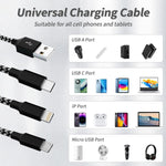 4ft 3 in 1 usb charging cable for multiple devices