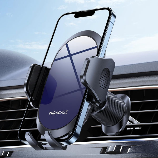 Car Phone Holder with Metal Hook Clip and Air Vent Cell Phone Stand